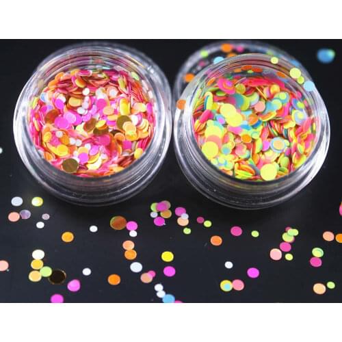 1 Pcs Thin Paillette Mixed Mini Round Nail Art Glitter Decoration Shining Manicure Nail Tip Design DIY Gel Polish Tools