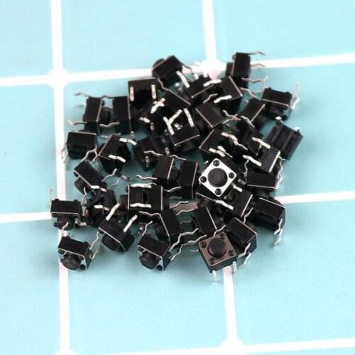 10PCS 6*6*5mm black touch switch 4 foot micro button 6x6x5 miniature electromagnetic oven accessories panel key switch