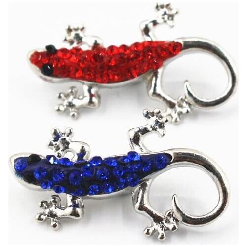 10pcs/lot Crystal gecko Substitutable 18mm Snap Buttons For DIY Snap Buttons Bracelet/Pendant Necklace Women