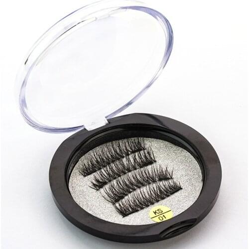 Xinleyong 3D Magnetic Eyelashes with 2 Magnets Magnetic Handwork Natural False Eyelashes with Eyelashe