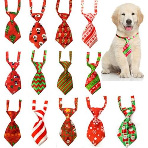 50Pcs Christmas Pet Dog Neckties Small Middle Dog Ties Collar Handmade Adjustable Dog Ties Dog Grooming Supplies