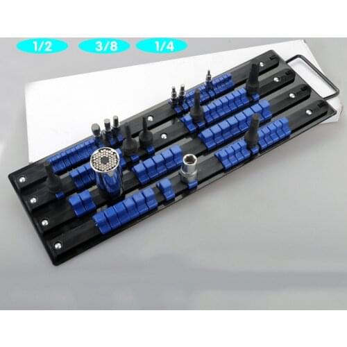 80pcs Socket Rack Tray Holder Metal Rail for 1/4" 3/8" 1/2" Drive Sets Tool Organizer Storage Socket Organizer Holder