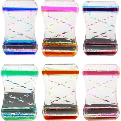Acrylic Drip Oil Hourglass Timer Liquid Oil Hourglass Motion Bubble Oil Hourglass Liquid Floating Liquid Oil Kids Toy Home Decor