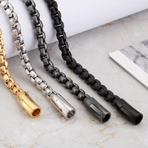 8.66'' Mens womeny boys jewelry Stainless Steel 8mm Fashion Square Box Link Chain Bracelet Hip-Hop