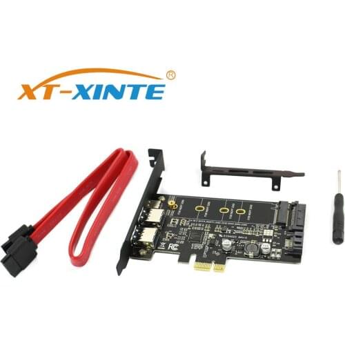 Dual USB3.0 & Type-c M.2 PCIe Adapter M2 SSD SATA B Key to PCI-e Controller Converter Riser Card for NGFF 2280 2260 2242 2230