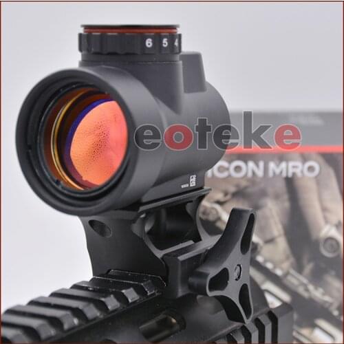 Red Green Dot Scope Sight Holographic Trijicon Style MRO 1MOA Dot Airsoft Black Low light Mount