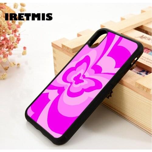 Iretmis 5 5S SE 6 6S Phone Case Cover for iPhone 7 8 Plus X Xs 11 12 MINI Pro Max XR Butterfly Pattern Heart Love Infinity Pink