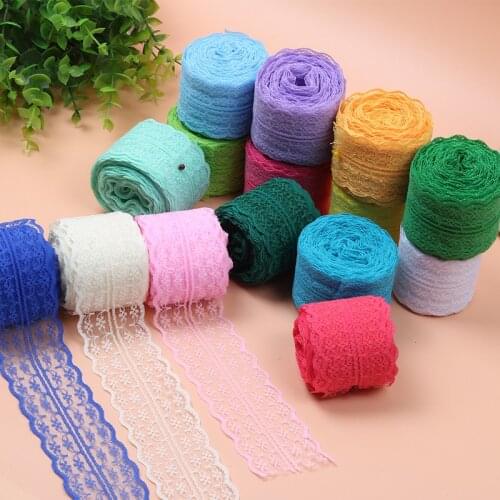 20Meters/Roll 4.5cm Colorful Non Stretchy Lace Trimming for Wedding Birthday Party Decoration Gift Wrapping Lace Tape Ribbons