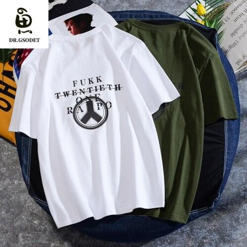 GSODET Summer T-Shirt Couple Cotton Casual O-Neck Loose Mens and Womens All-Match Printed Short-Sleeved Large Size Tops