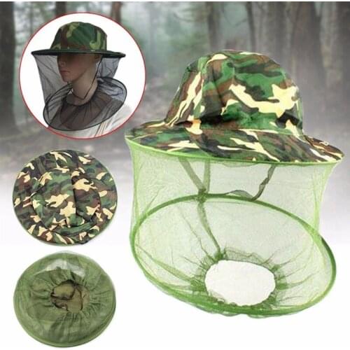 Camping Mask And Hiking Insect-proof Hats Face Protect Caps Camouflage Anti Mosquito Bee Hat With Net Mesh Head Camping