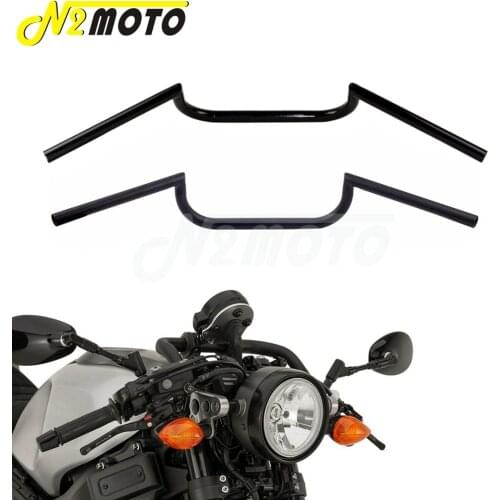 Matte Black 7/8" or 1" Classic Clubman Drop Bar 22mm 25mm Pullback Handlebar Universal For Cafe Racer Cruiser Bobber Chopper