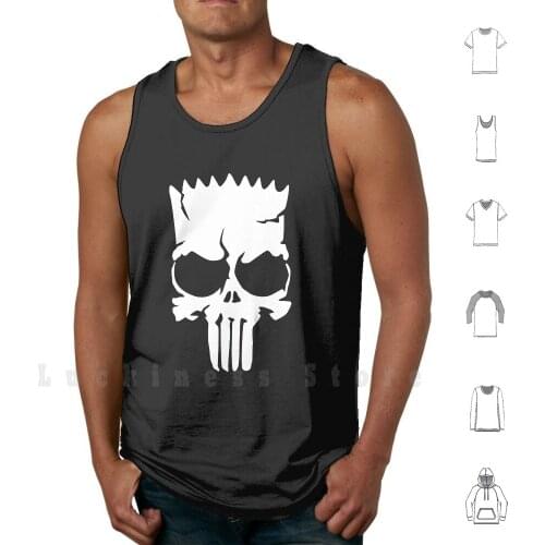 Punisher tank tops vest 100% Cotton Punisher Hero Heroes Villains Villain Skull Black Rock Tattoo Skulls Skullart Halloween