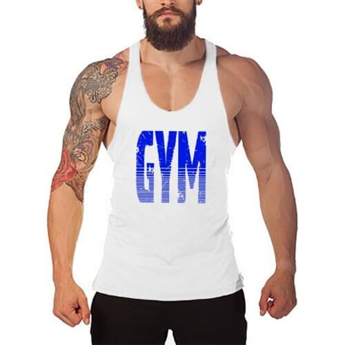 Brand Clothing Gyms Fitness Men Tank Top Letters Print Vest Mens Bodybuilding Stringer Tanktop Workout Singlet Sleeveless Shirt
