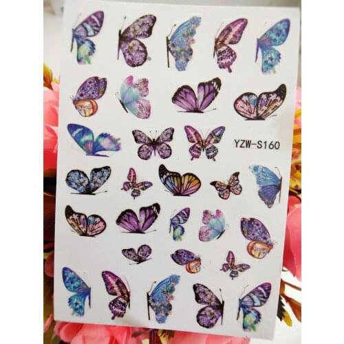 New Stickers for Nails Colorful Fly Butterfly 3D Nail Designs Self Adhesive Manicure Sliders Decals Art Decorations Accessories