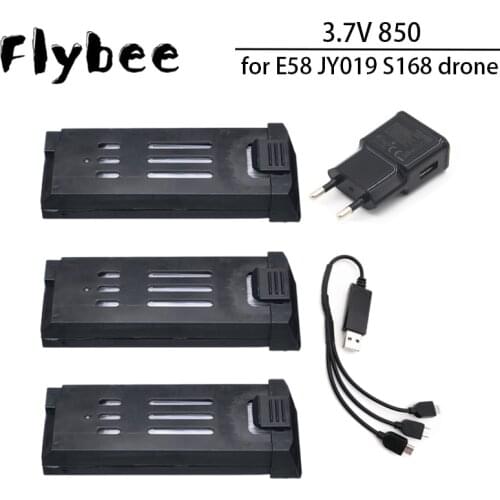 Upgraded 850mAh 3.7V Lipo Battery For E58 S168 JY019 RC Drone Quadcopter Spare Parts 3.7v Rechargeable Battery 5pcs/sets