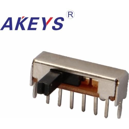 20PCS SK-14D01 1P4T Single pole four throw slide switch side insert 6 pin with 2 fixed pin