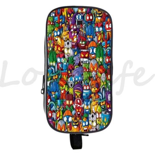 Super Zings Pen Bag Cartoon Pencil Case Kids Double Layer bag Super Things Pencil Box Boys Girls Students Stationery Storage Bag