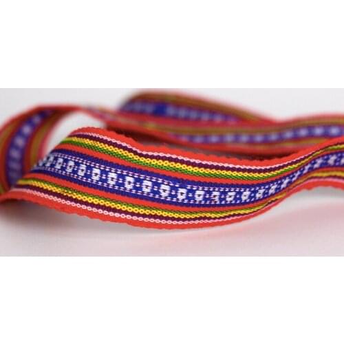 Native embroidery ethnic jacquard webbing woven tape lace trim ribbon 1.7cm tribal boho DIY garment bag gift accessories craft