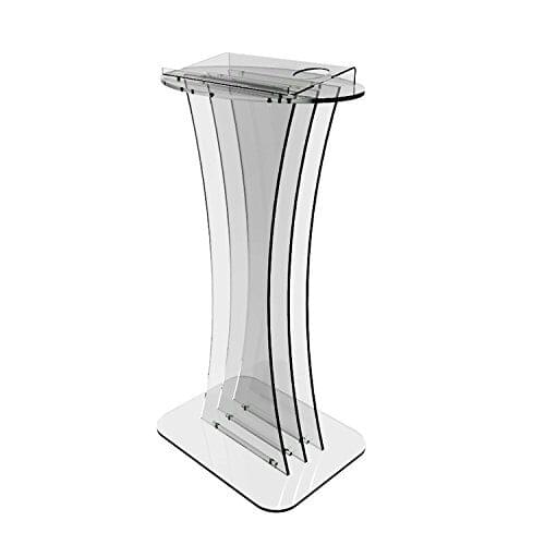 Fixture Displays Podium, Clear Ghost Acrylic Pulpit, Lectern - FULLY ASSEMBLED ASSEMBLED