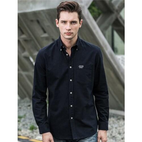 High End Pure Cotton Shirt Mens Long Sleeved Spring Autumn Handsome Male Solid Color Shirts High Quality Comfortable Tops Coat