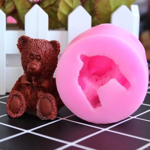DIY Stereoscopic Bear Liquid Silicone Mold Turned Sugar Cake Mold C006