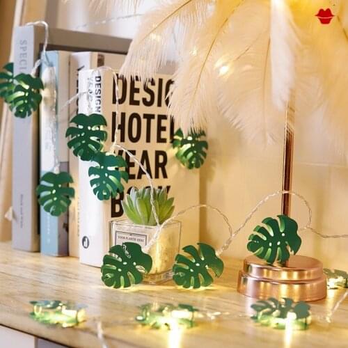 LED Curtain Atmosphere Light Metal Turtle Leaf Lamp String Girl Heart Photo Props Home Christmas Birthday Party Decoration Light