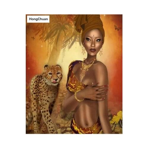 Tiger Leopard Sexy Woman New DIY 5D Square/Round Diamond Embroidery Mural Diamond Painting Cross Stitch Mosaic Home Decoration