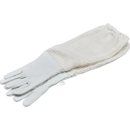 Three-layer Net Ventilation for Apiculture Beekeeping GlovesBeekeeping Gloves White Sheepskin