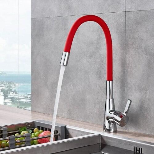 Vidric Colorful Silica Gel Nose Any Direction Rotating Kitchen Faucet Cold Hot Water Mixer Torneira Cozinha Single Handle Tap