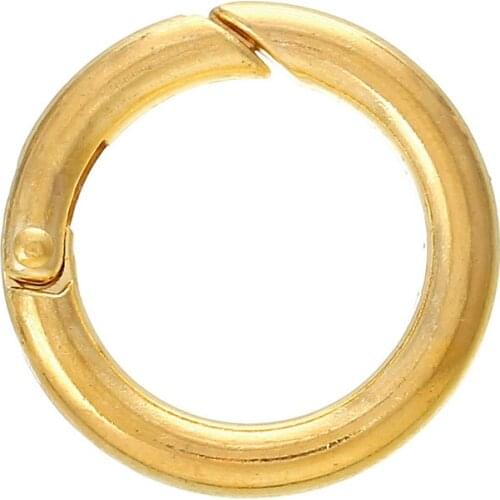 8SEASONS Safety Rings Round Gold color 25mm Dia,10PCs (B36199)