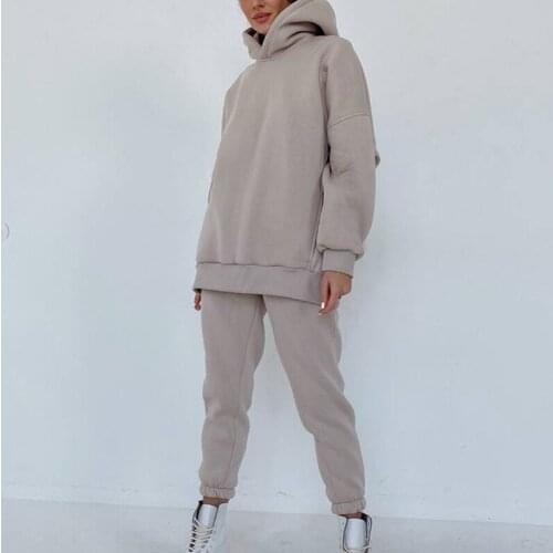 Tracksuit Oversized Two Piece Set Woman Sports Suit Long Sleeve Hoodie Sweatshirts and Sweatpants Jogging Set Fitness Sportswear