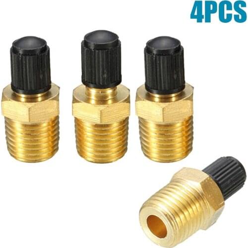 Air Compressor Tank Filling Valve Tank Fill Connector 1/4Pcs 1/4Inch NPT MPT Solid Brass Air Compressor Tank Fill Valve Schrader