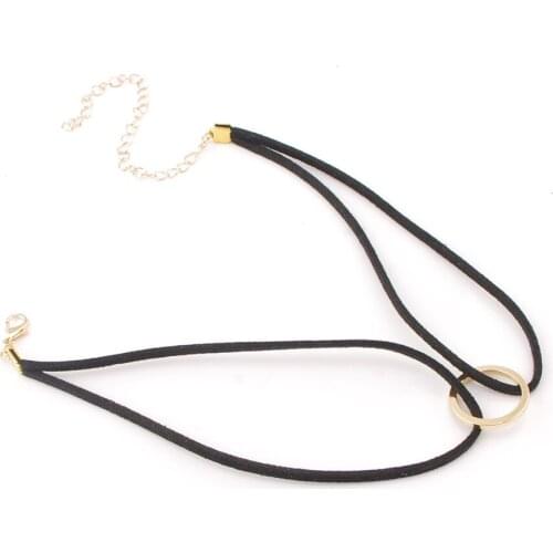 Fashion 1Pc Collar Punk Round Gothic Goth Choker Necklace Leather Neck Buckle Necklaces Jewelry For Women