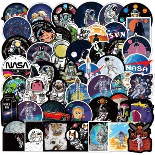 10/30/50PCS Astronaut Outer Space Exploration Cartoon Graffiti Car Laptop Skateboard Guitar Waterproof Sticker Wholesale