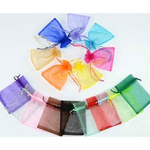 10Pcs Organza Gift Bag Jewelry Packaging Wedding Christmas Party Packing Favors Cake Pouches Drawable Bags Present For Sweets