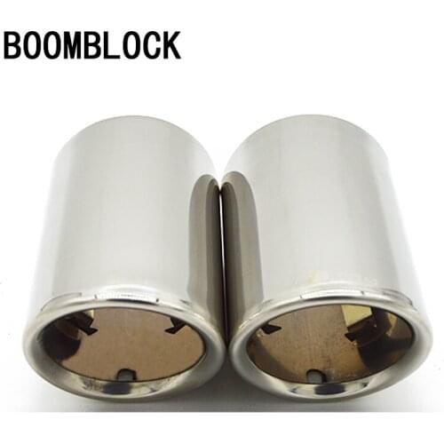 2x Car Stainless Steel Exhaust Tip Muffler Pipe Outlet Cover For Audi A3 A5 Q5 Q7 Q3 A1 S line For Audi A4 B8 A6 C6 Accessories