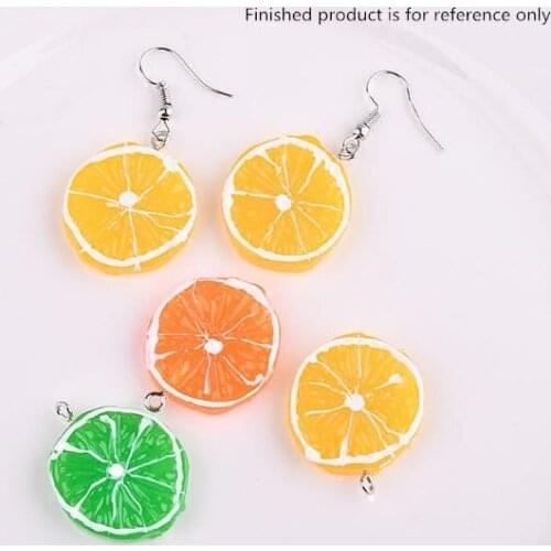 30pcs/lot color lemon round shape acrylic decoration fashion charms diy jewelry earrings/necklace pendant accessory