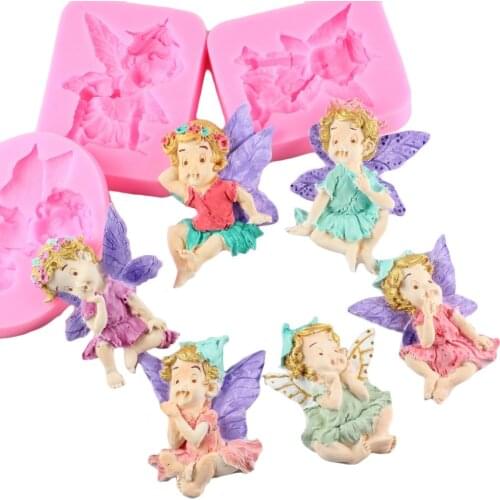3D Angel Baby Silicone Fondant Cake Molds Fairy Baby DIY Cake Decorating Tools Soap Resin Clay Candy Clay Chocolate Moulds