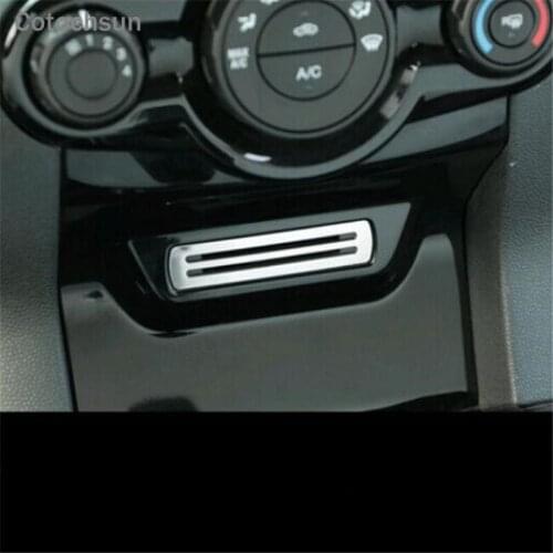 Cotochsun New High quality ABS Chrome trim ring Card slot decoration sequins case for Ford Fiesta for Ford Ecosport Car styling