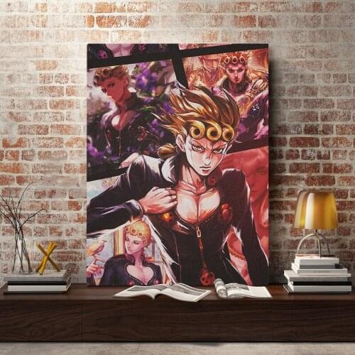 JOJOs Diamond Is Unbreakable Giorno Giovanna wall Art canvas decoration poster prints For living room bedroom decor painting