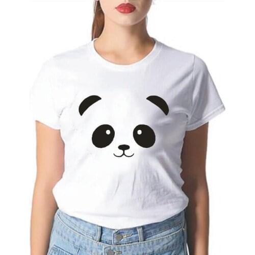 Cute Panda Lovers Animal Print Women Tshirt Short Sleeve Fashion Shirt Tee Shirt Femme Kawai Harajuku Graphic T Shirt Women Tops