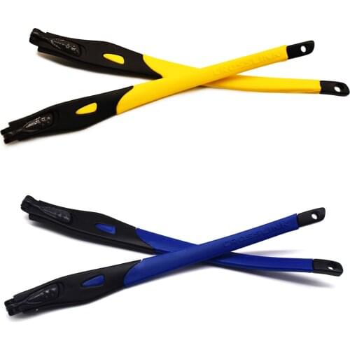 HKUCO Yellow/Dark Blue Combination Replacement Glasses Legs For Crosslink Prescription Glasses Frame