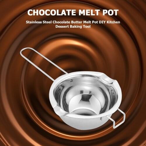 Long Handle Stainless Steel Chocolate Butter Melt Pot DIY Kitchen Dessert Baking Handmade Soap Chocolate Tool