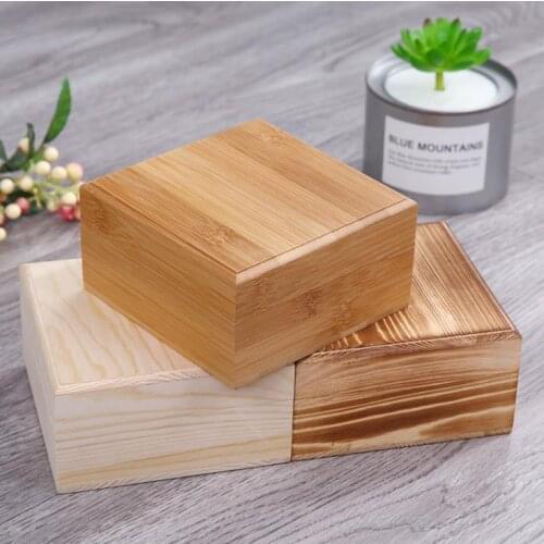 50pcs/lot Square wooden storage box solid wood box jewelry box Bamboo storage boxes 12.5cmx12.5cmx6.5cm SN3750