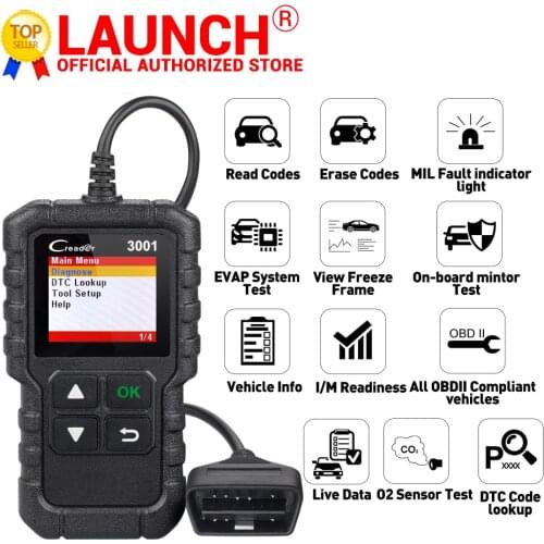 LAUNCH X431 Creader 3001 OBD2 scanner Provide OBDII/EOBD full function CR3001 Diagnostic tool PK ELM327 code reader tool