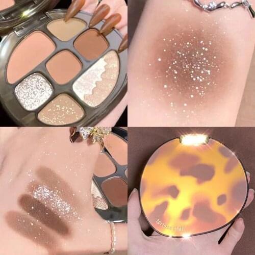 New 8 Colors Nude Shimmer Matte Eyeshadow Pallete Glitter Eyeshadow Long Lasting Waterproof Eye Pigments Shine Eyeshadow Makeup