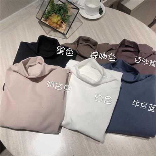 2020 Autumn and Winter New Thin Turtleneck Inner Wear Upper Clothes Long Sleeves T-shirt Women