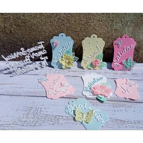 New 6Pcs Blessing words metal cutting Die mold frame for scrapbook photo album decoration carving handmade paper card