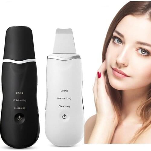 Professional Ultrasonic Facial Skin Scrubber Ion Deep Face Cleaning Peeling Rechargeable Care Device Beauty Instrument
