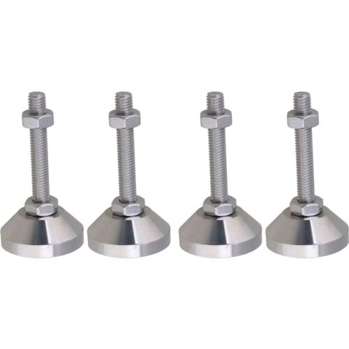 4pcs 304 Stainless Steel Adjustable Feet Thread Dia M8x50mm Fixed Machine Furniture Feet Pad for Cabinet Metal Legs